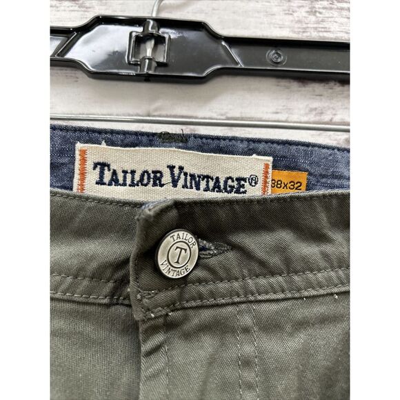 Tailor Vintage Performance Pants Men's 38X32 Army Green Canaan Slim Fit Stretch - Picture 5 of 11